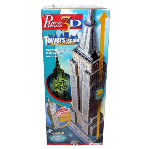 Wrebitt Other - PUZZ 3D Empire State Building 30" glow in the dark 569 piece puzzle WREBBIT, NEW